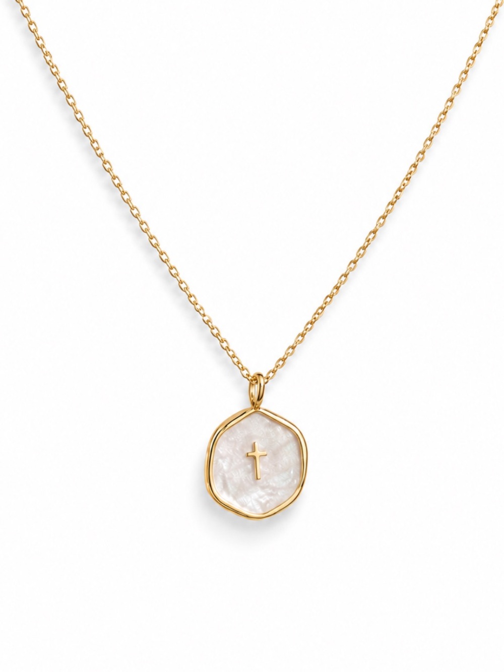 New! 18K Gold Plated Cross Necklace NWOT - Picture 2 of 3